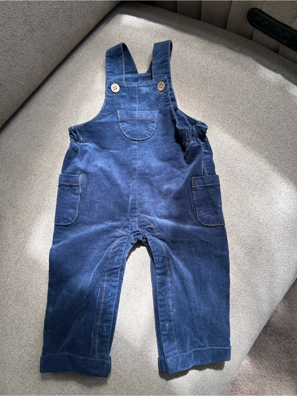 Navy Corduroy Kids Overalls with Front Pocket - Elegant Baby